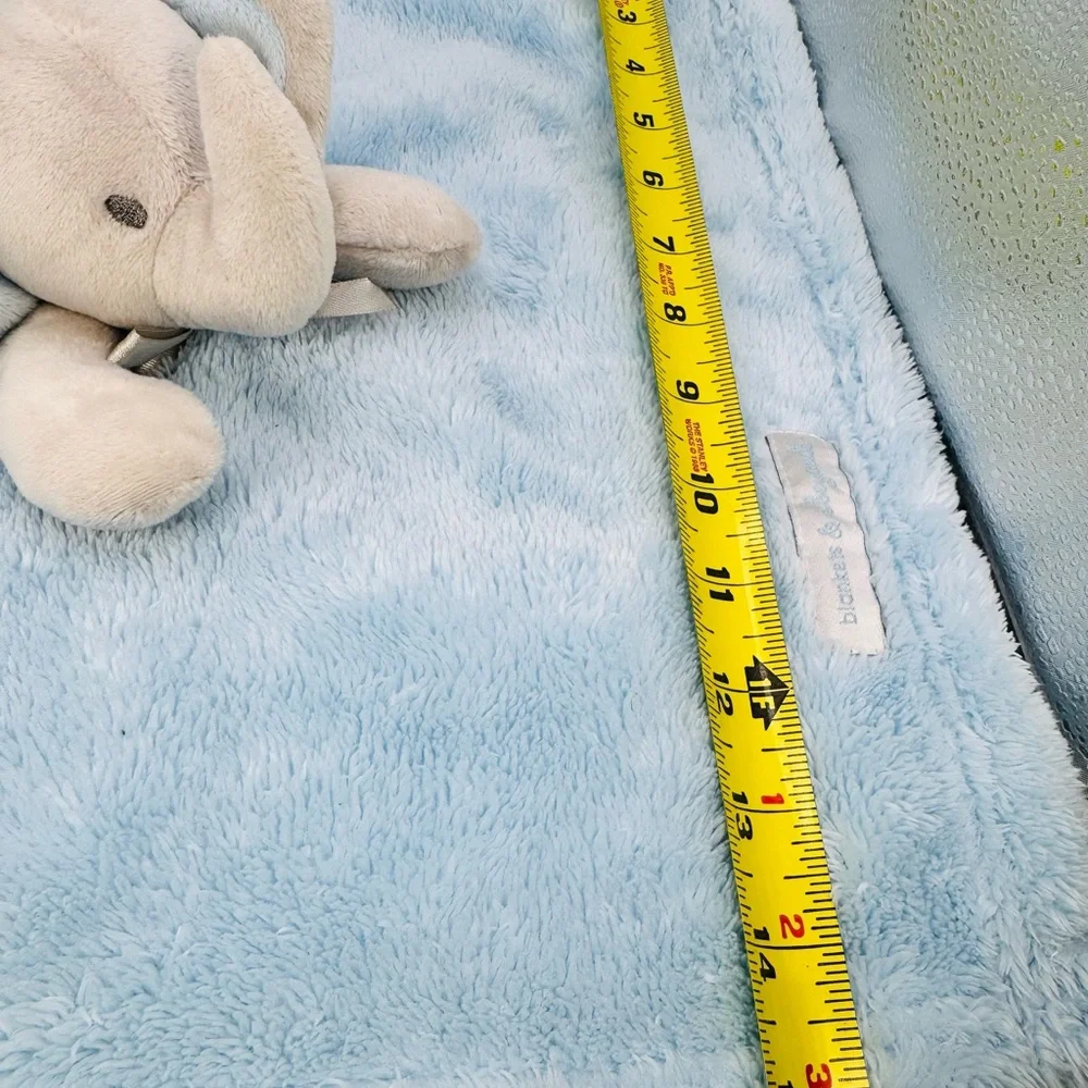 Blankets And Beyond Elephant Blue & Gray Baby Security Blanket Lovey Plush 15.5”
